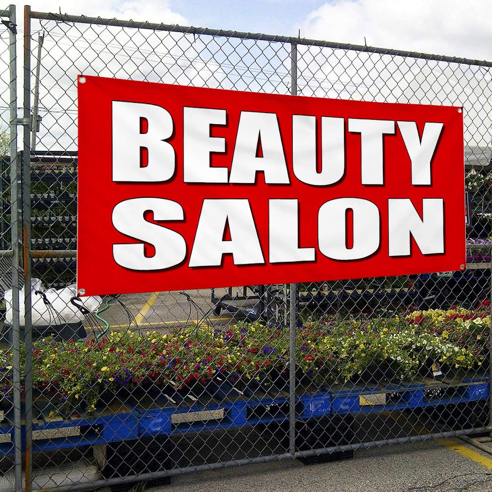 Custom Vinyl Banner for Beauty Salon Promotion - Weatherproof Outdoor Business Sign with 10 Grommets (60x144 Inches) - Perfect for Storefronts, Events & Trade Shows