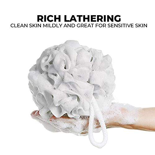 Premium Shelter Body Sponge Scrubber - Exfoliating Bath & Shower Sponge (Yellow & White) for Gentle Skin Cleansing & Dead Skin Removal - Ideal for Daily Use, Spa Days & Sensitive Skin Care