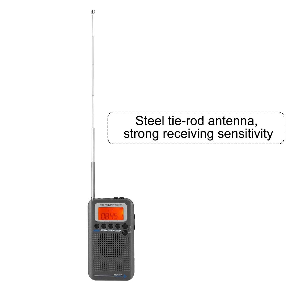 Mugast Aircraft Band Radio Receiver VHF Portable Full Band Radio Recorder with 1