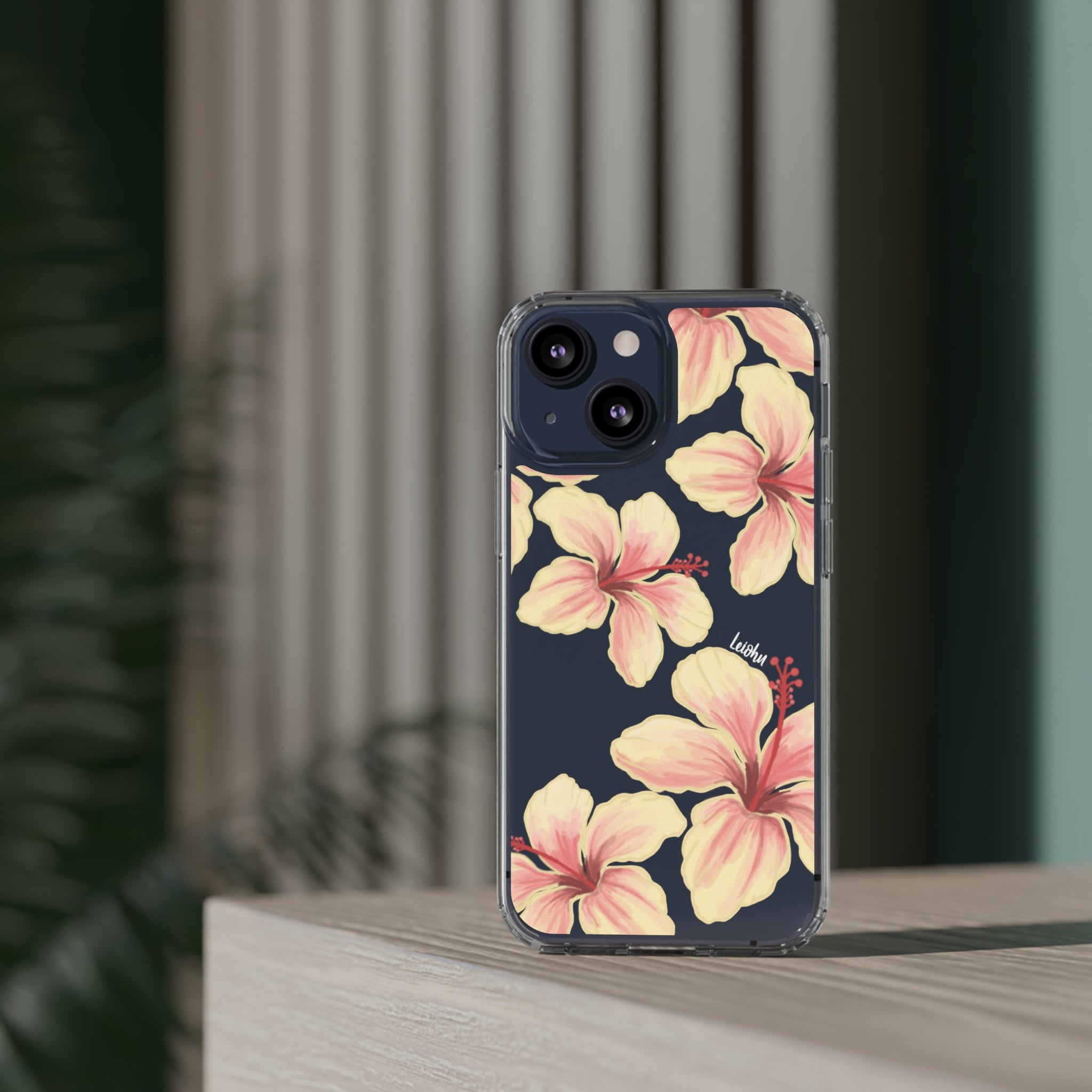 Premium Clear Hibiscus Ke'oke'o Phone Case - Shatterproof Protective Cover for iPhone & Samsung - Perfect for Beach, Travel & Everyday Use