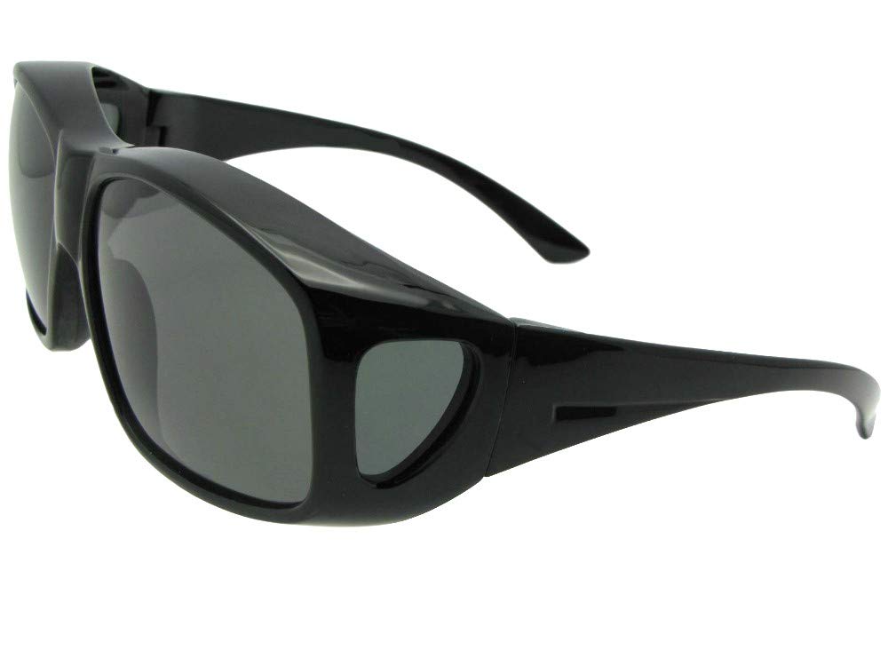 Extra Large Wrap Around Polarized Fit Over Sunglasses for Men - UV Protection, Side Shields, Sunglasses Over Glasses (F19) - Perfect for Driving, Fishing & Outdoor Activities