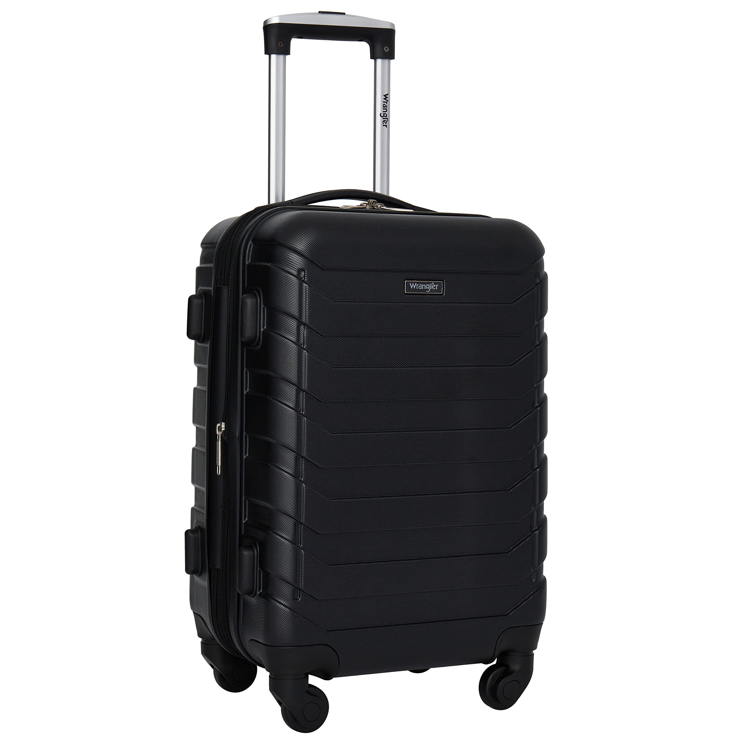 Wrangler Miami 5-Piece Black Luggage & Packing Cubes Set - Perfect for Travel Organization, Suitcase Compartment Dividers, Carry-on Packing Accessories