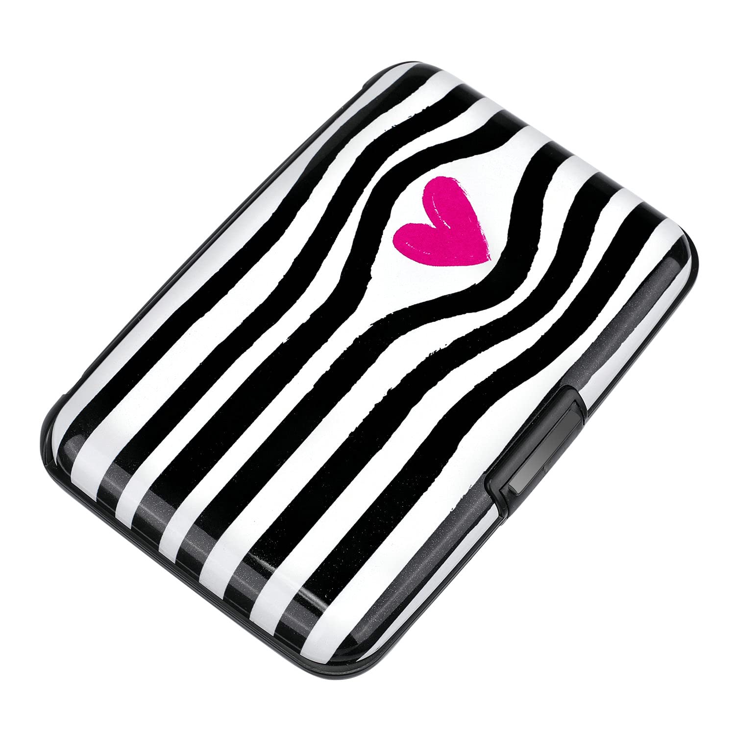 ELFISH Mini RFID Blocking Aluminum Wallet - Slim Credit Card Holder for Men & Women - Metal ID & Business Card Case (Eye Heart Design) - Perfect for Travel, Work & Everyday Use