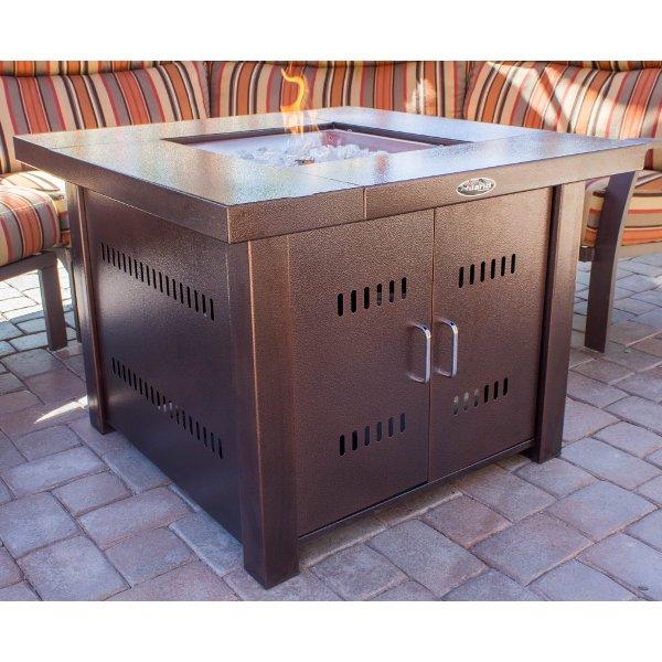 Hammered Bronze Square Fire Pit - Outdoor Fire Pit for Backyard, Patio, Camping - Durable & Stylish Fire Pit for Gatherings & Relaxation