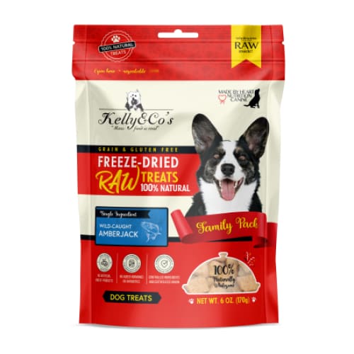 Kelly & Co's Freeze Dried Amberjack Dog Treats - 170g Family Pack | High-Protein Raw Snacks for Training, Dental Health & All Life Stages | Perfect for Outdoor Adventures & Travel