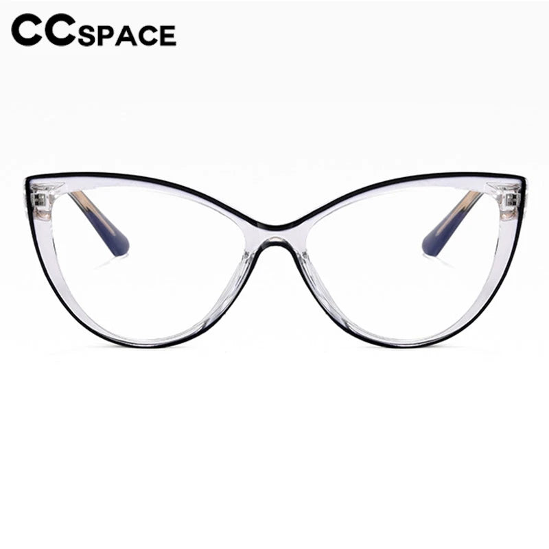 CCspace Women's Full Rim Square Cat Eye Titanium Eyeglasses Frame - Lightweight & Durable TR90 Material - Perfect for Work, Reading & Fashion Accessories