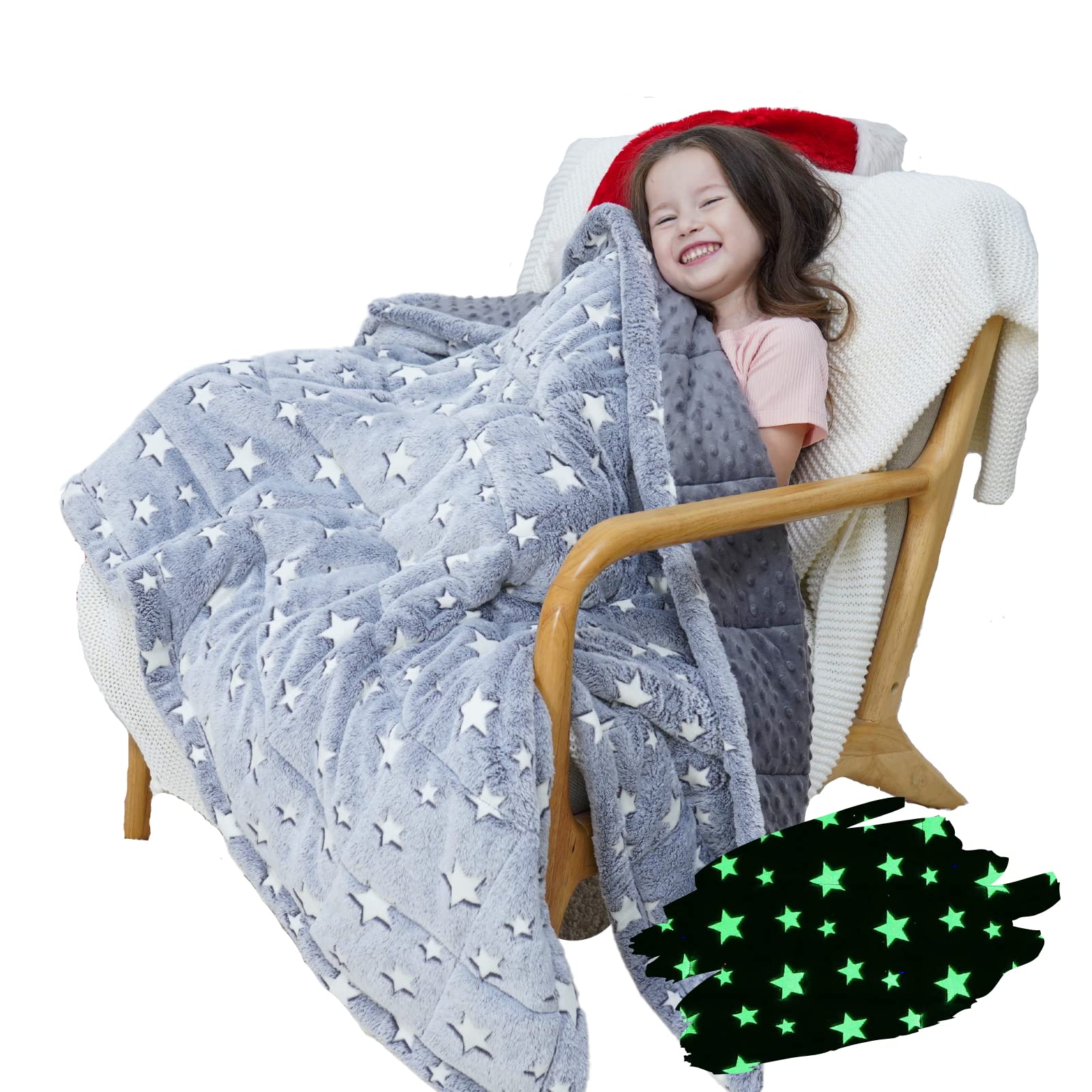7lb Weighted Blanked for Adults - Soft Flannel & Fleece Twin Size 41x60 Inches - Anxiety Relief & Better Sleep - Cozy Plush Throw for Bed, Couch & Winter Nights