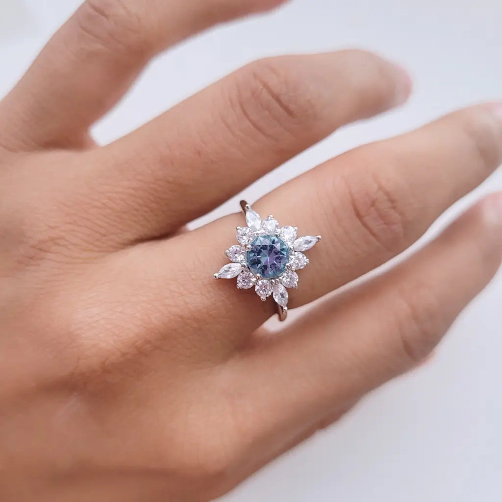 Anna Ring Blue - Elegant CZ Stone Silver Ring for Women, Perfect for Parties, Weddings & Daily Wear