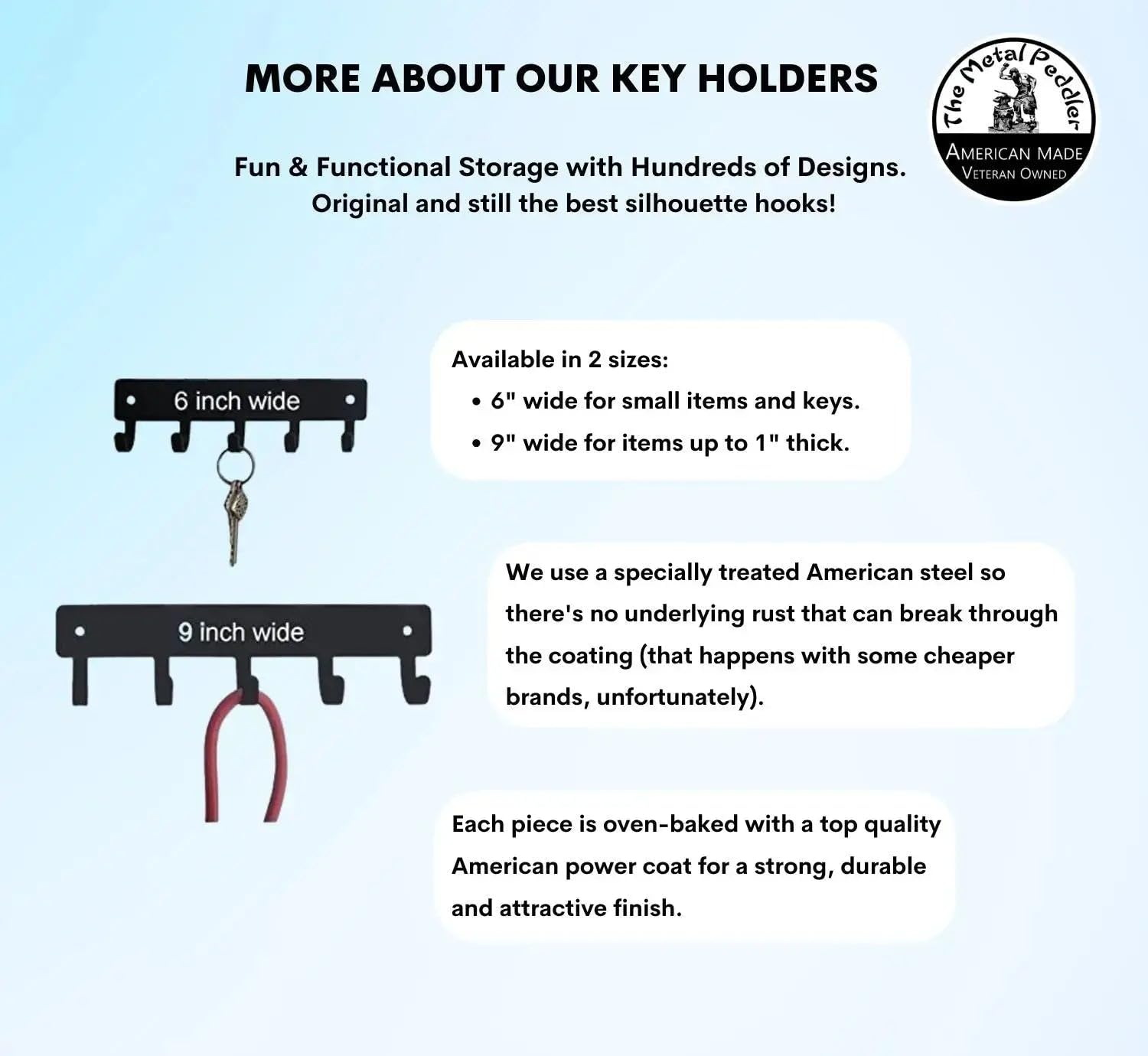 Premium Akita Key Holder & Keychain Hanger - 6 Inch Wall Mount Organizer with 5 Hooks - Made in USA - Perfect for Entryway, Mudroom, Kitchen & Office Organization