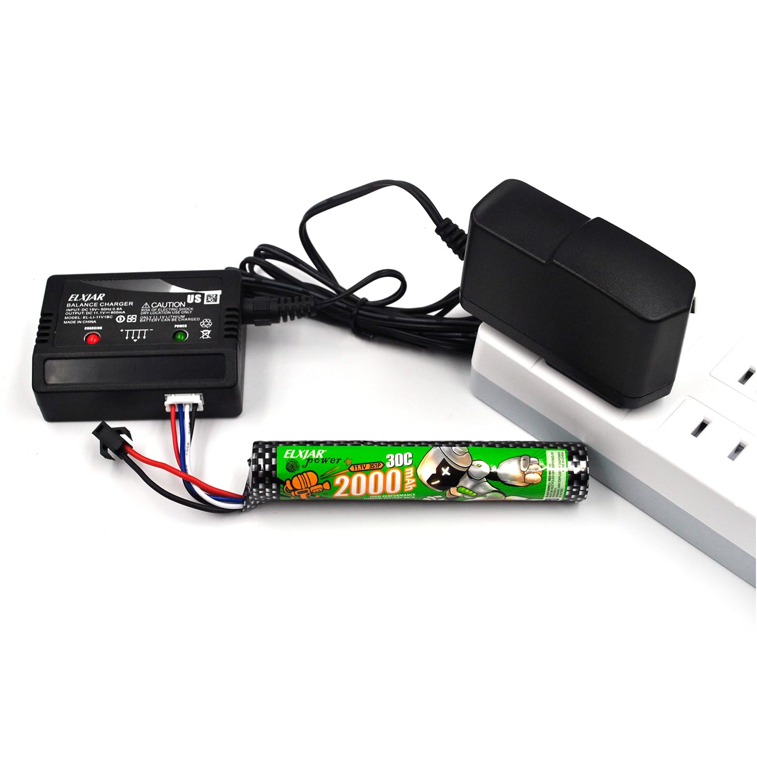 (2-Pack) 11.1V 2000mAh LiPo Airsoft Batteries - Replacement for Airsoft Splatter Blaster, Hobby RC Vehicles & Water Bead Blasters | Perfect for Remote/App Controlled Toys, Drone Racing & Outdoor Shooting Games