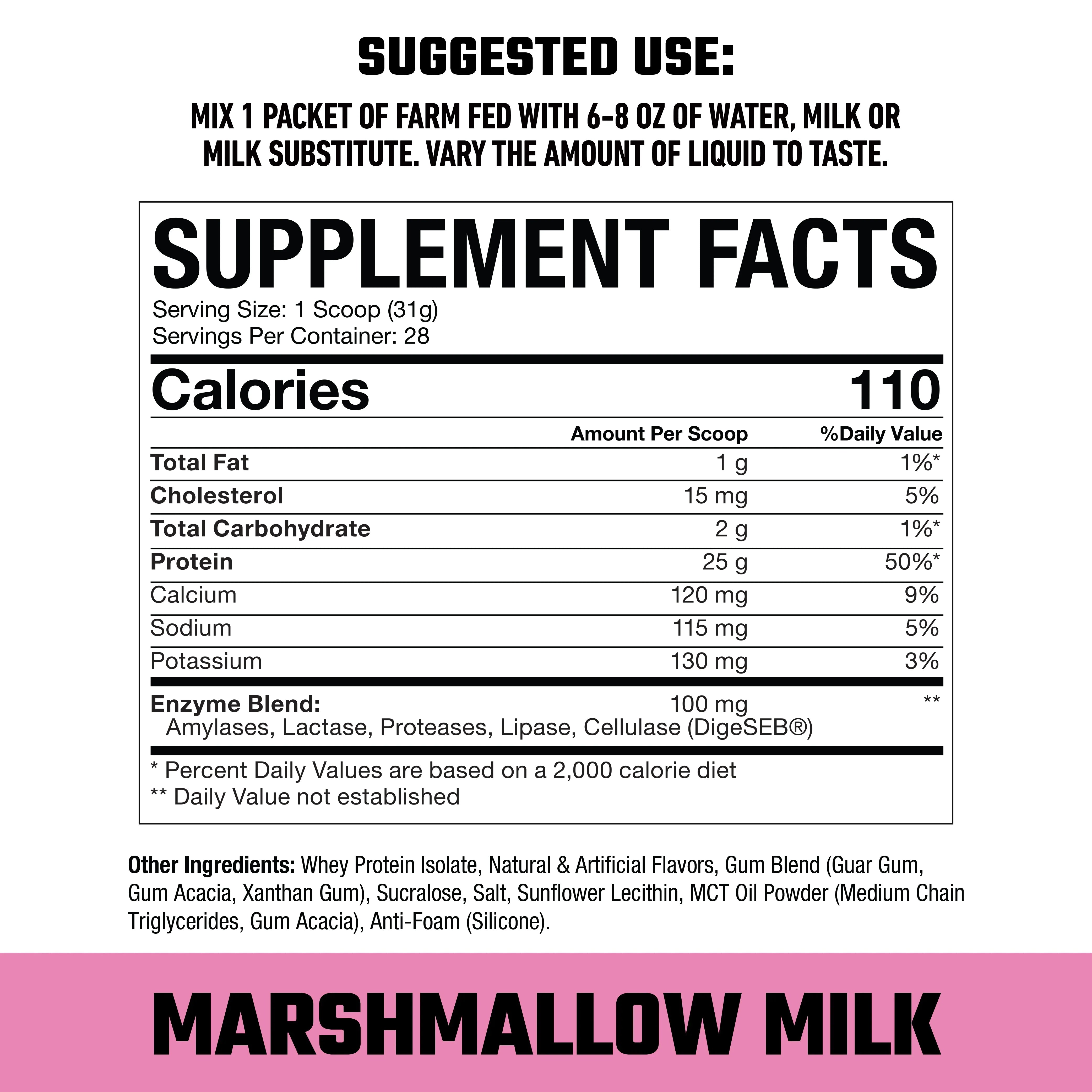 Axe & Sledge FARM FED 100% Whey Protein Isolate Powder - Premium Muscle Recovery & Growth Supplement for Athletes & Fitness Enthusiasts - Post-Workout, Meal Replacement & Healthy Lifestyle