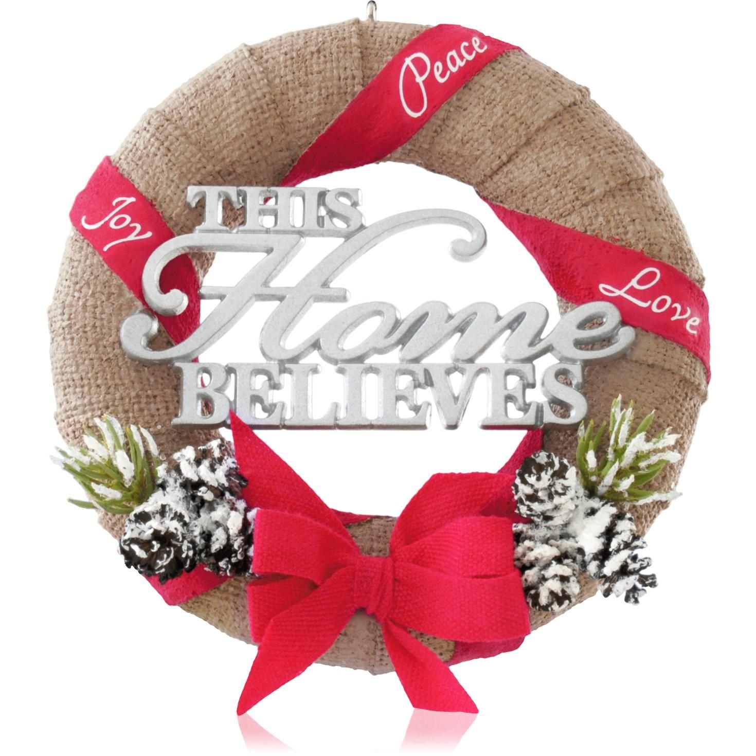 Hallmark Keepsake Ornament 'This Home Believes' 2014 Christmas Tree Decoration - Perfect for Holiday Gifts & Family Traditions