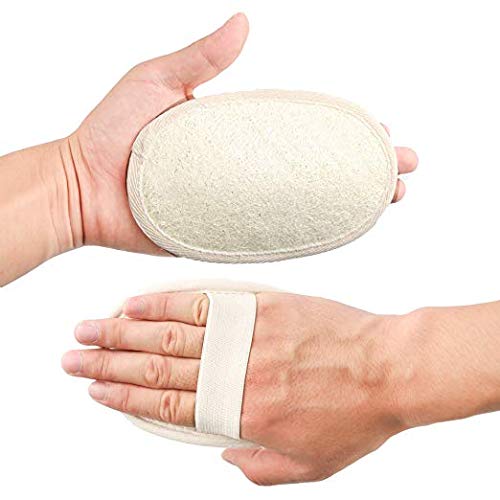 Jeoga® 5-Pack Natural Loofah Sponge Scrubber - Exfoliating Body Scrubber, Vegetable Ridge Guard Fiber, Eco-Friendly Bath & Kitchen Cleaning Pads for Shower, Dishes & Household Cleaning