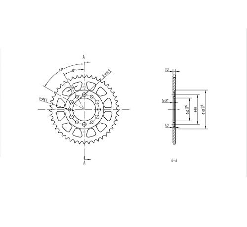 BikeMaster Rear Steel 45 Tooth Sprocket for Yamaha DT175 1974-1976 - Durable Motorcycle Replacement Part for Off-Road & Trail Riding