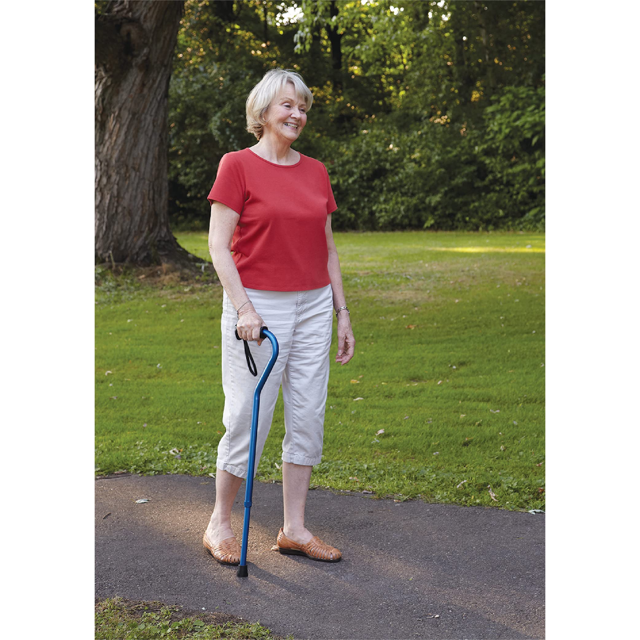Carex Adjustable Walking Cane with Soft Cushioned Handle - Lightweight Support Cane for Men & Women - Black Mobility Aid for Seniors & Injury Recovery - Indoor & Outdoor Use