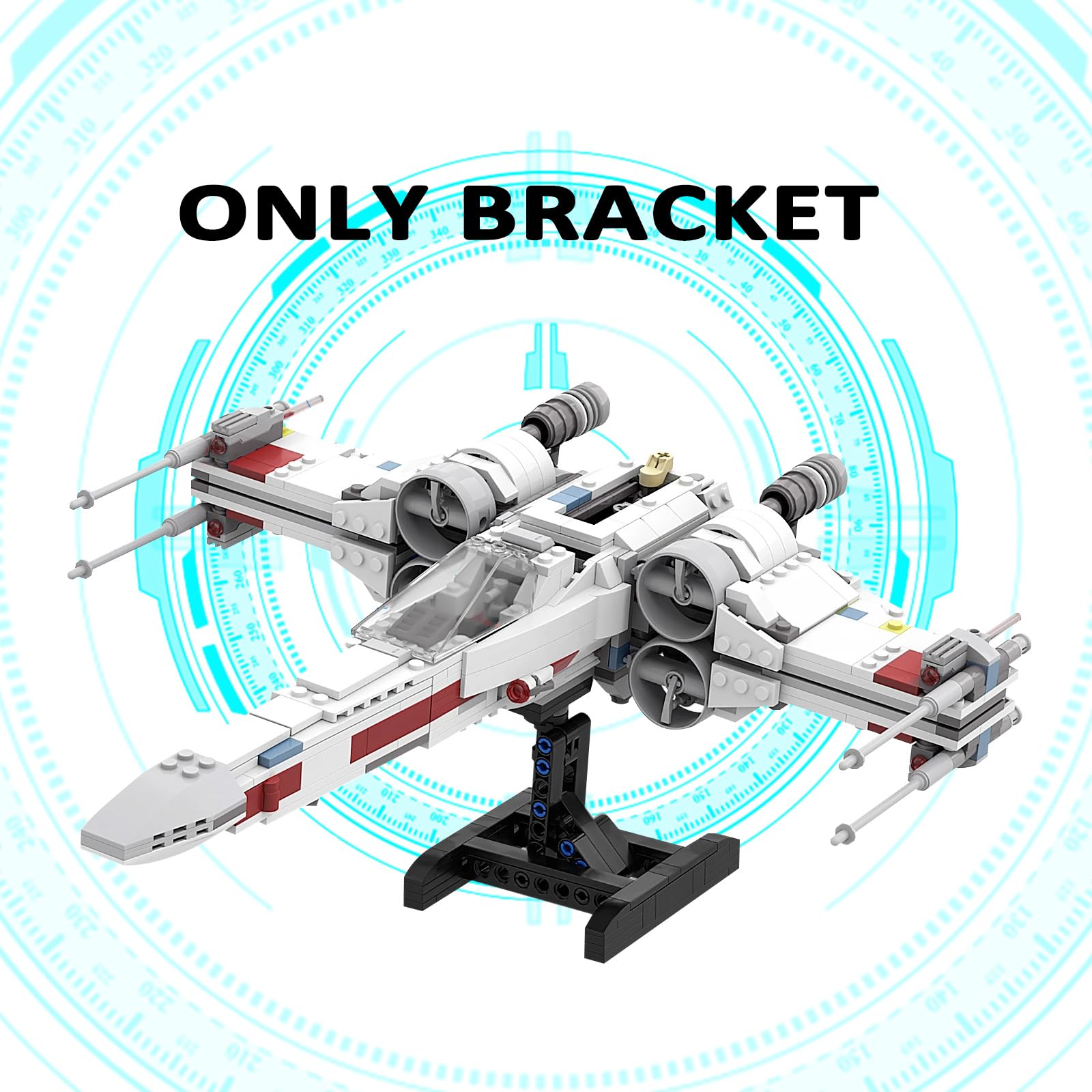Lego Star Wars X-Wing 75301 & Mando N-1 Fighter 75325 & TIE Bomber 75347 Display Stand - 50PCs Multifunctional Building Blocks Toy Holder for Adults & Kids | Perfect for Showcase, Collection & Play