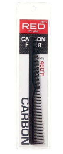 RED BY KISS Professional Carbon Fiber Barber Comb - Durable Styling Comb for Hair Cutting, Detangling & Styling - Salon & Home Use
