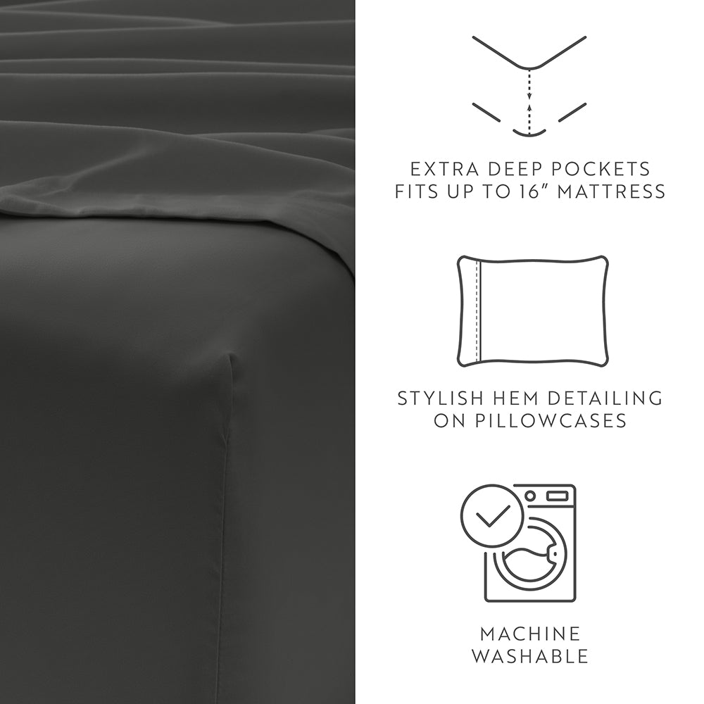 6-Piece Luxury Bed Sheet Set - Soft & Breathable Cotton - Perfect for Master Bedroom, Guest Room & Dorm - 12 Days of Deals