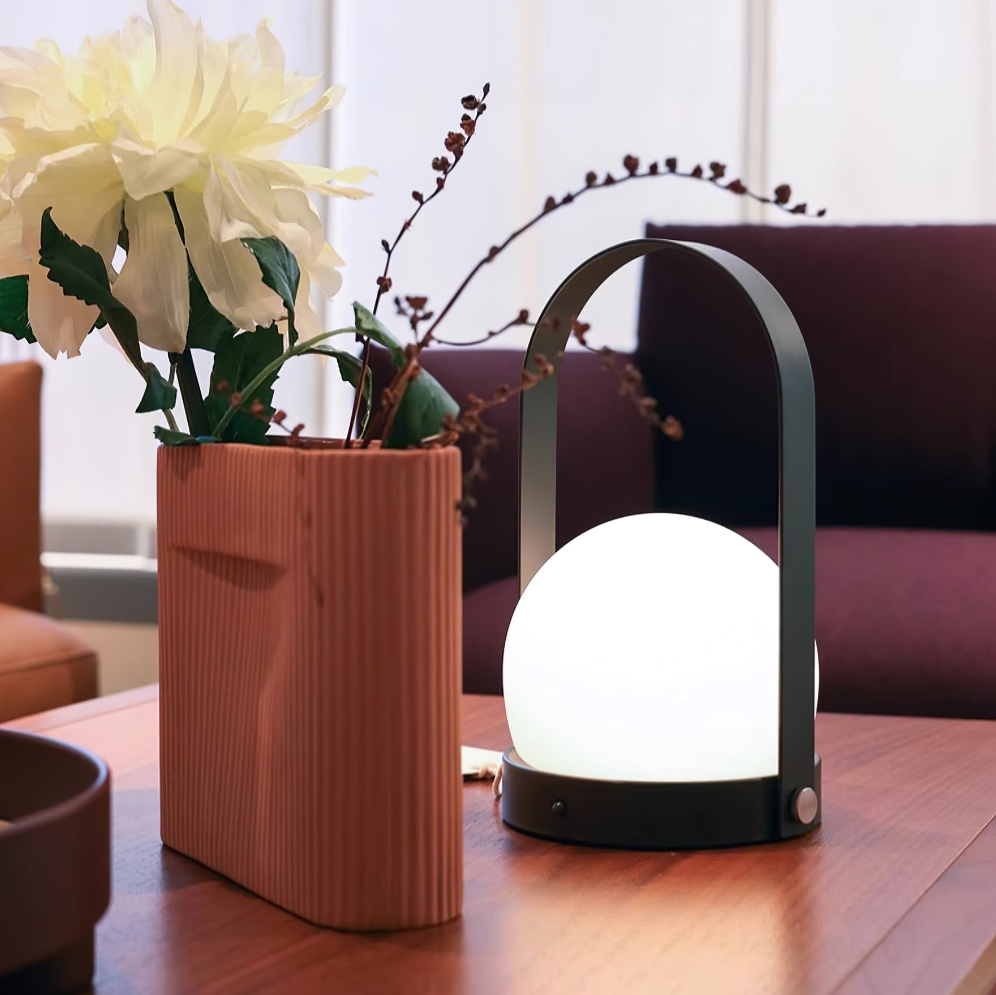 Carrie Rechargeable LED Table Lamp with Built-in Battery - Perfect for Bedroom, Living Room, and Office Lighting
