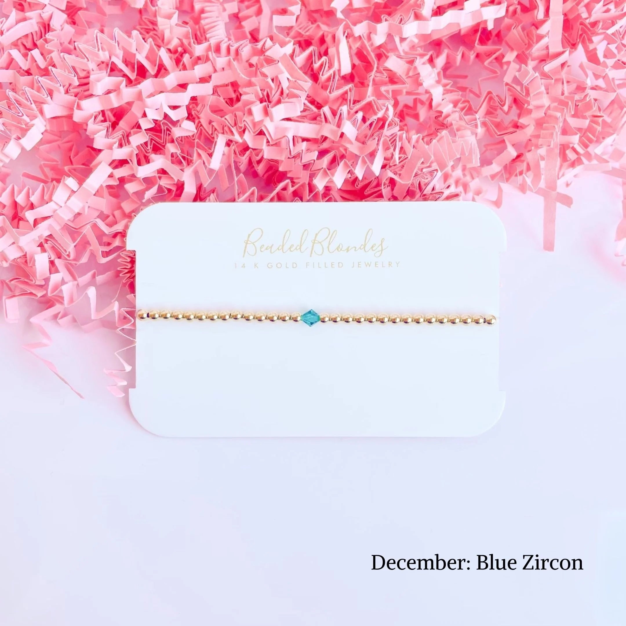 Birthstone Swarovski Crystal Bracelet for Women - Personalized Beaded Blonde Jewelry Gift for Birthday, Anniversary & Special Occasions