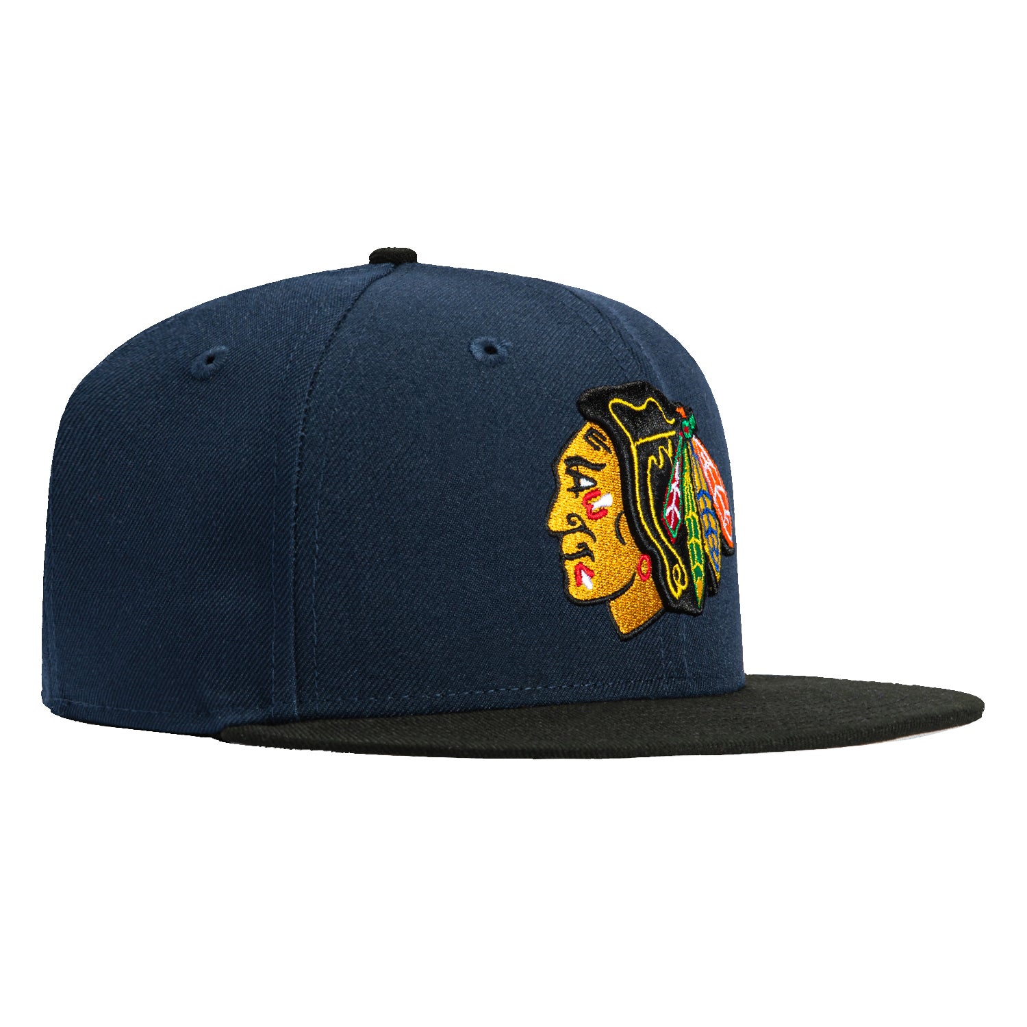 New Era 59Fifty Chicago Blackhawks Snapback Hat - Navy & Black NHL Hockey Cap for Men & Women - Perfect for Games, Streetwear & Sports Fan Fashion