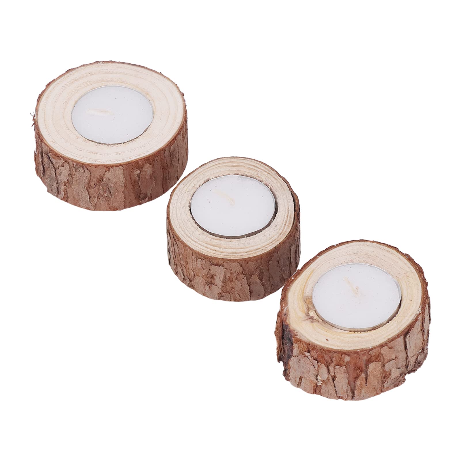 Zerodis Natural Beech Wood Tealight Candle Holder - Sturdy Durable Retro Style Tea Light Candle Stand for Home Decor, Wedding, Party & Romantic Dinner Ambiance