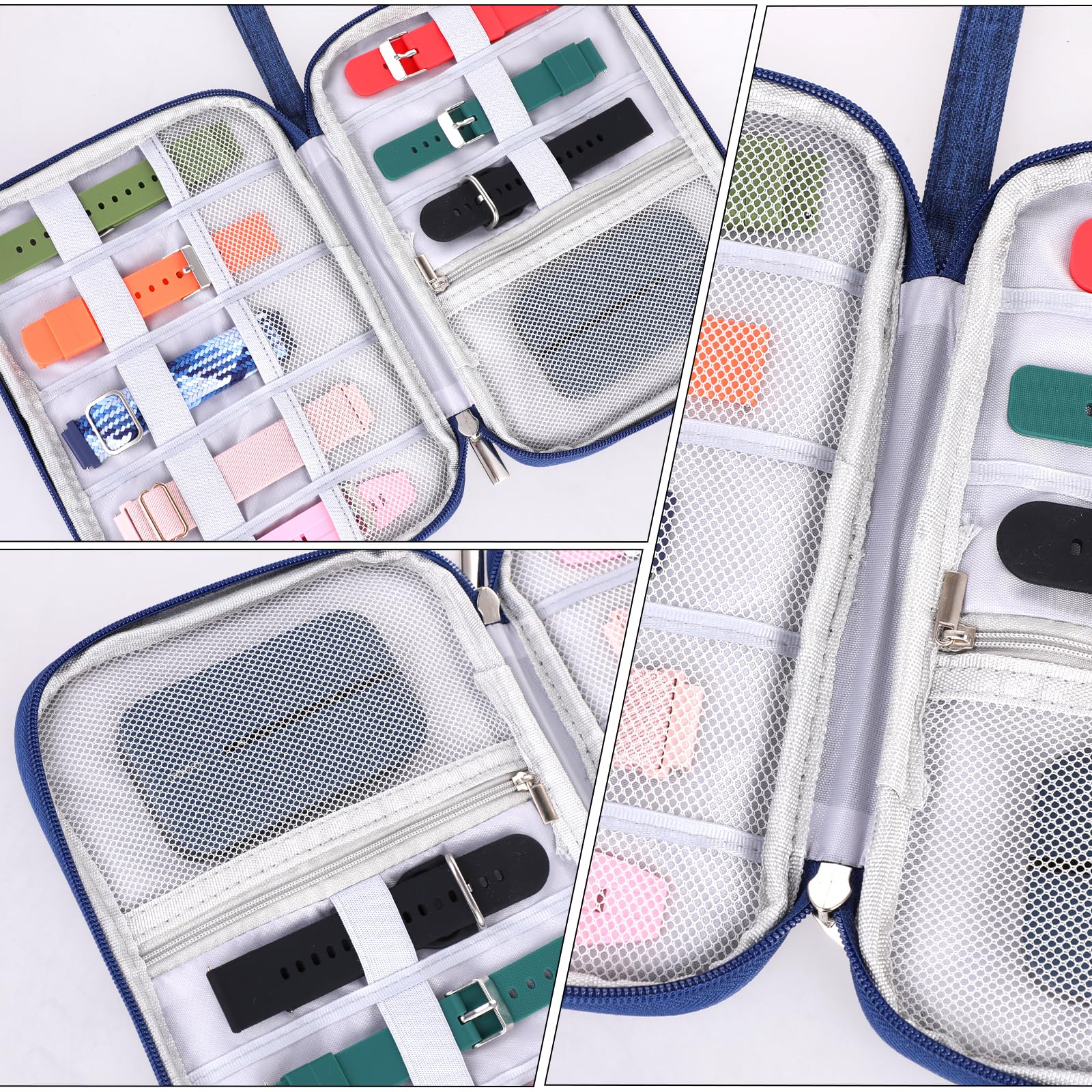 Simarro Waterproof Watch Band Storage Case - Travel Organizer Bag for Smart Watch Bands & Accessories - Universal Fit for All Watch Bands - Gray - Perfect for Travel, Home Storage & Watch Collection Organization