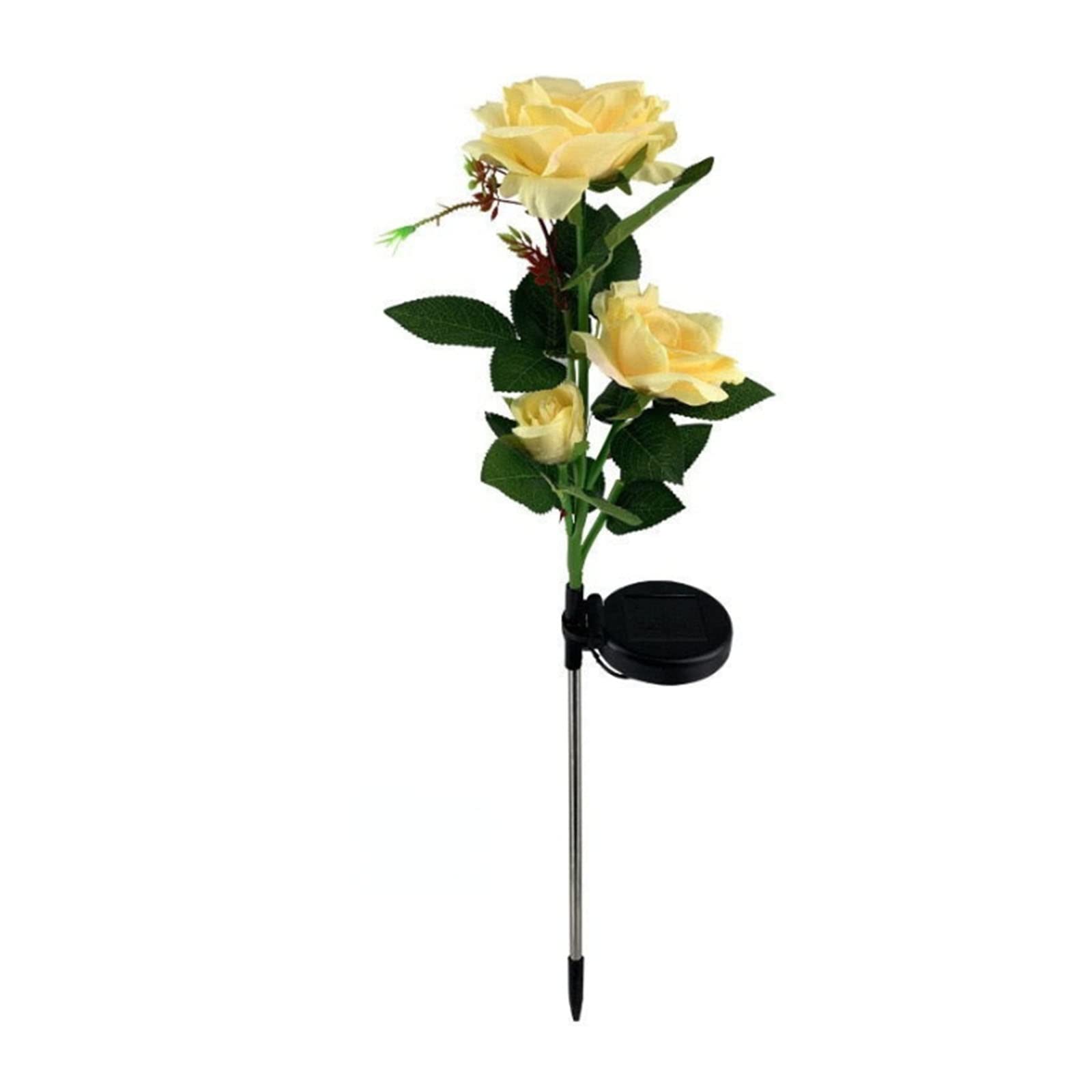 Solar Rose Lawn Light - 3 LED Rose Flower Pathway Lights for Outdoor Garden, Yard, Walkway | Waterproof Solar-Powered Landscape Lighting for Romantic Decoration & Night Safety