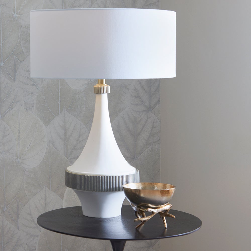 Cyan Design 10960 Saratoga Table Lamp - White Modern Bedside Lighting for Living Room, Bedroom & Office Decor