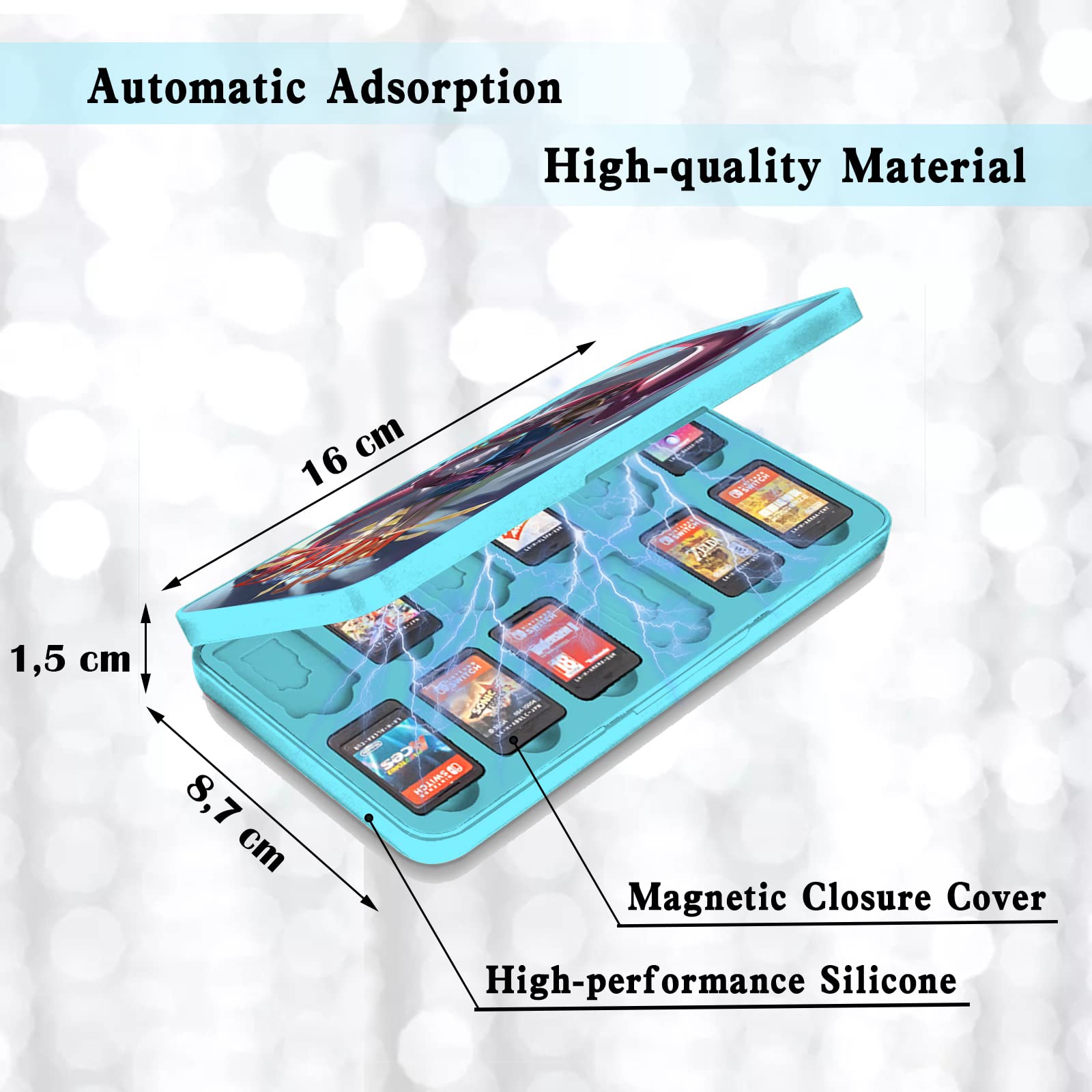 Nintendo Switch Game Card Holder - 24 Slots for Switch Games & TF Cards, 3D Dynamic Zelda Design, Portable Storage Case | Perfect for Travel, Gaming Parties & Organizing Your Switch Collection