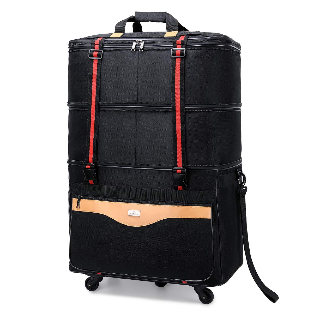 Ailouis 32 Inch Expandable Lightweight Rolling Duffel Bag with Wheels - Carry On Luggage for Travel, Foldable Suitcase Perfect for Airplane, Business Trips & Weekend Getaways
