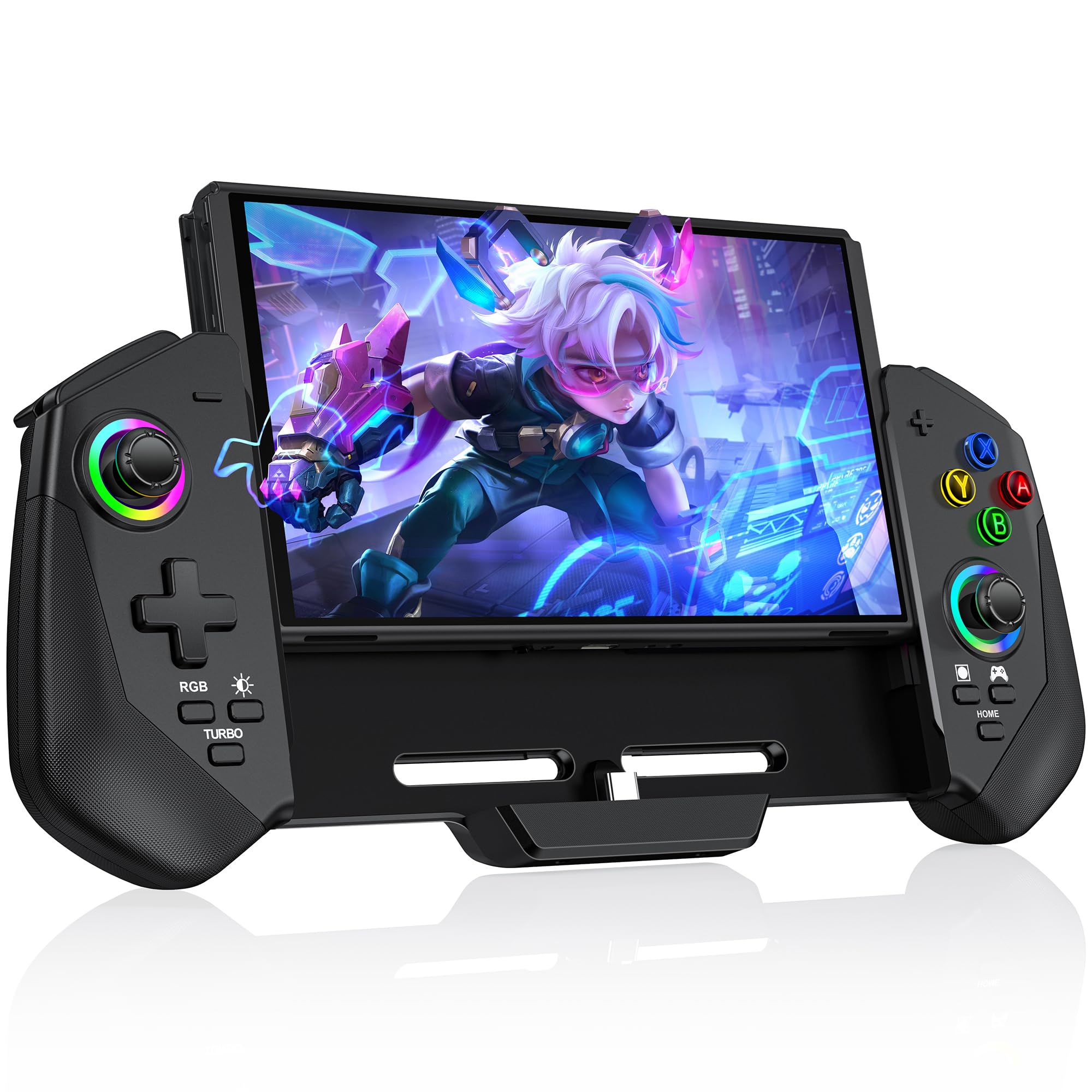 **MystNova Wireless Switch Pro Controller for Nintendo Switch/OLED - Hall Effect Joystick, No Drift, Full-Size Grip, Handheld Remote Mode (Black) - Perfect for Gaming, Travel & Multiplayer Fun**