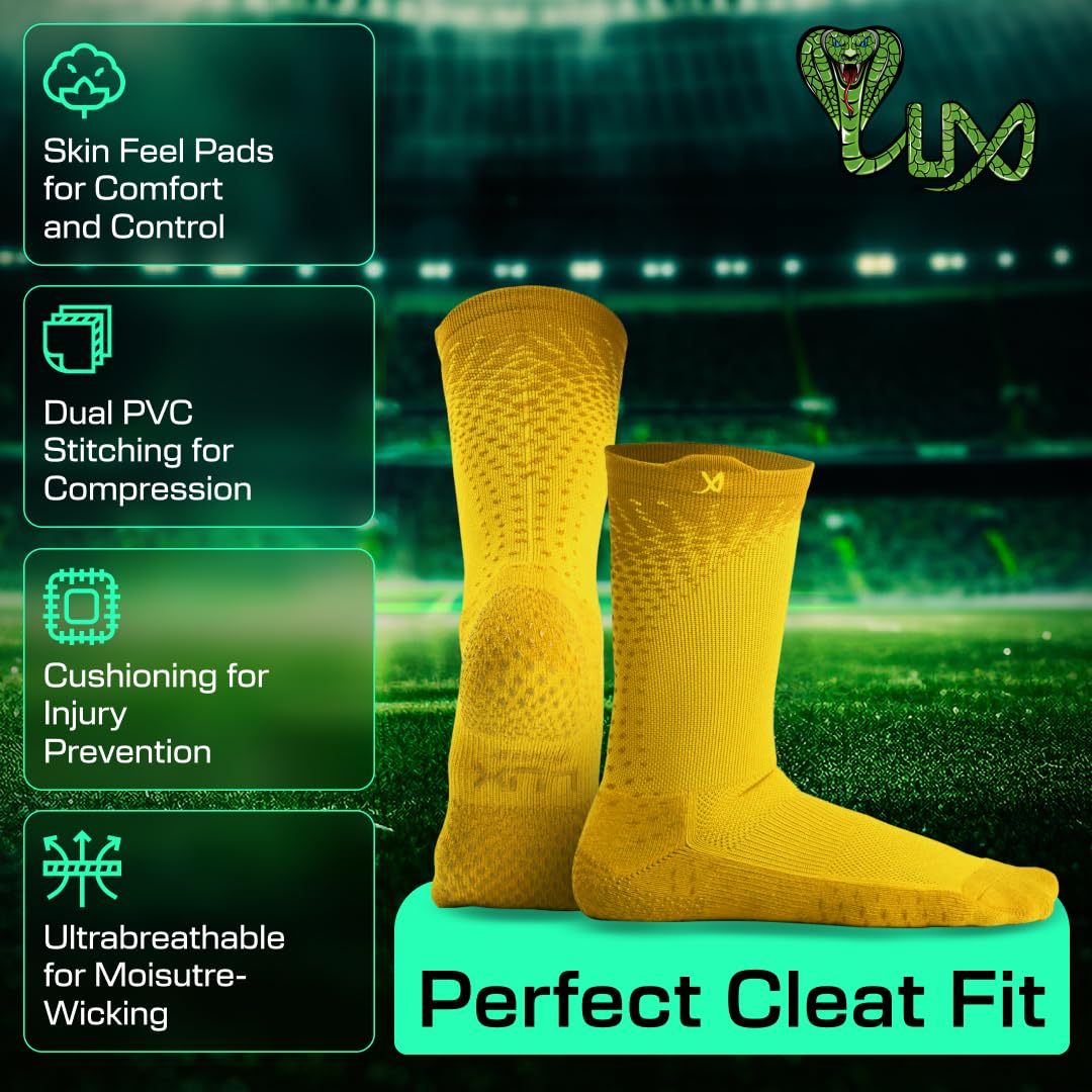 LUX Sports ProCleat Performance Grip Socks with GripArray™ - High-Performance Athletic Socks for Men and Women - Ideal for Soccer, Basketball, and Gym Training