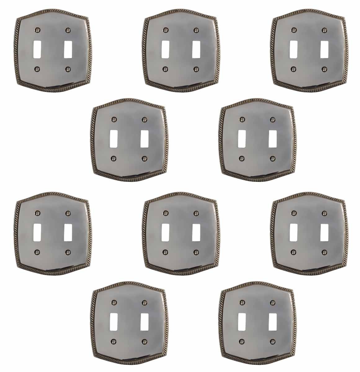 Decorative Chrome Silver Toggle Switch Plate - Standard Size 0.19