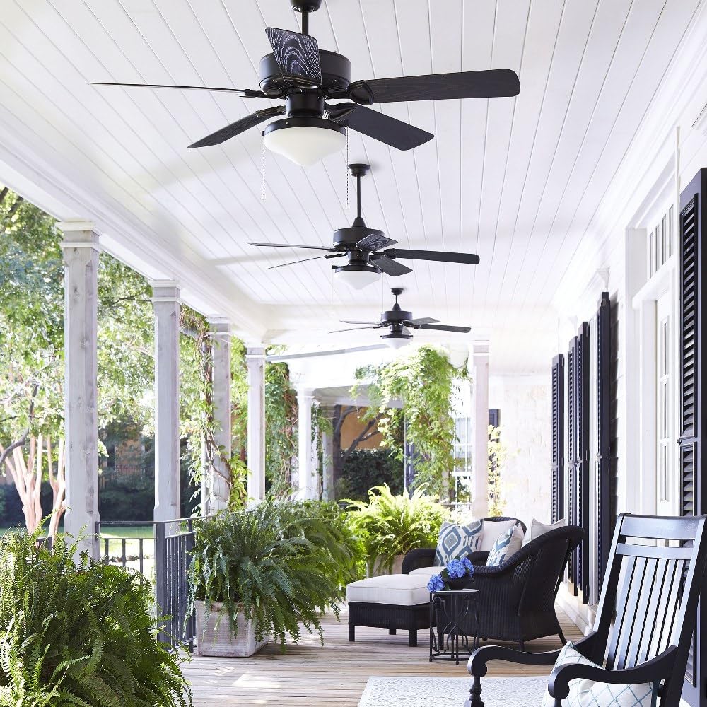Quorum 143525-86 Traditional 52 Inch Bronze/Dark Finish Patio Ceiling Fan - Outdoor Cooling for Porch, Deck & Backyard Relaxation