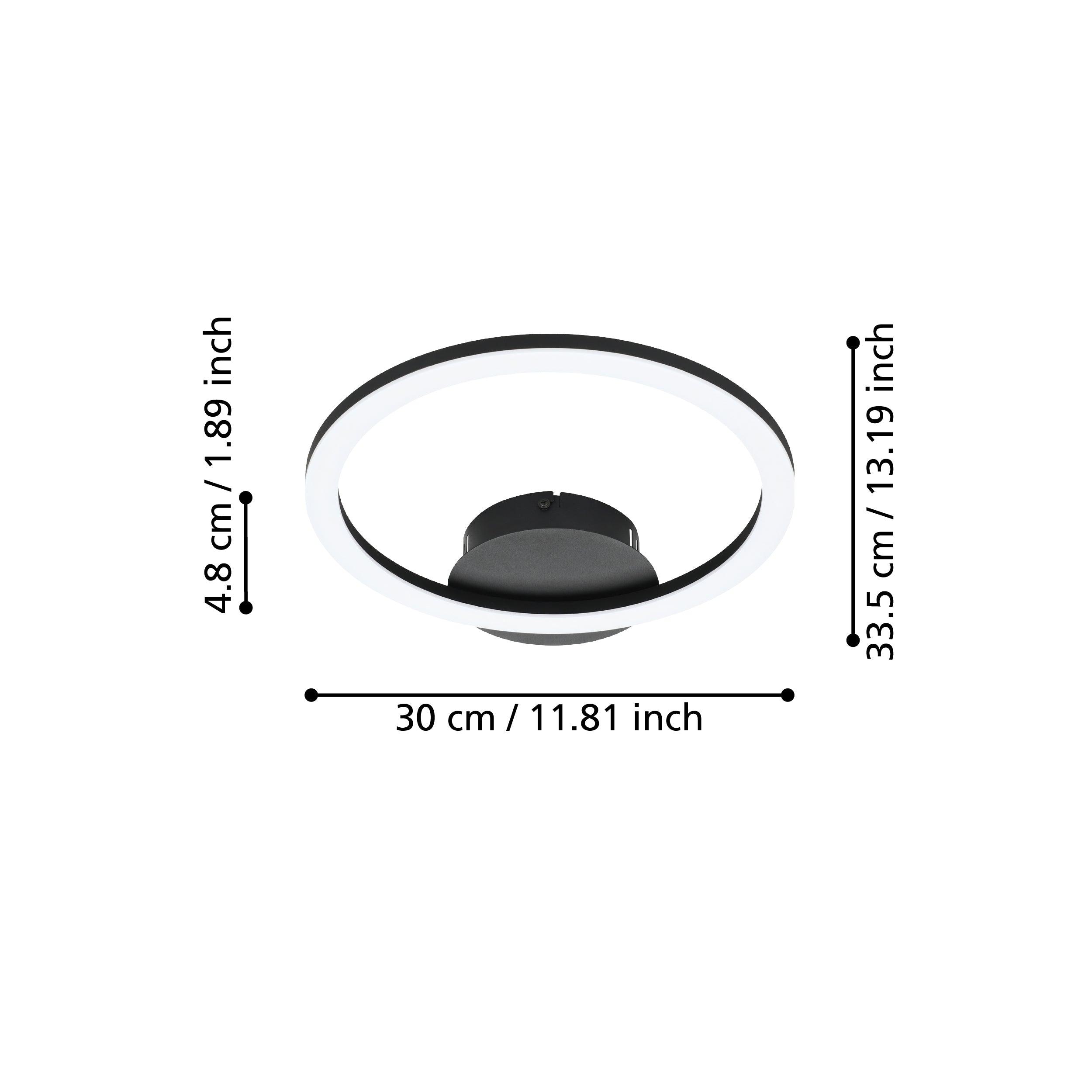 Eglo Connect Parrapos Z Smart LED Round Flush Ceiling Light - Dimmable WiFi Control for Bedroom, Kitchen, Living Room & Office Lighting