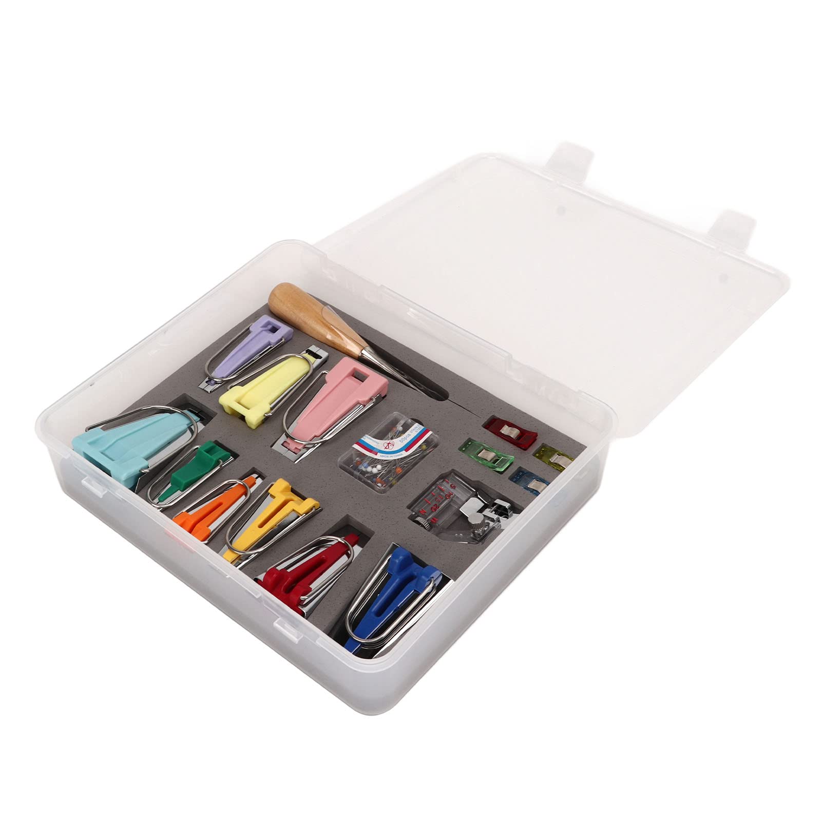 ASixxSix 9-Size Bias Tape Maker Kit with Sewing Clips, Awl, Binding Foot & Pins - DIY Fabric Binding Tool for Sewing, Quilting & Garment Making - Perfect for Dressmaking, Home Decor & Craft Projects