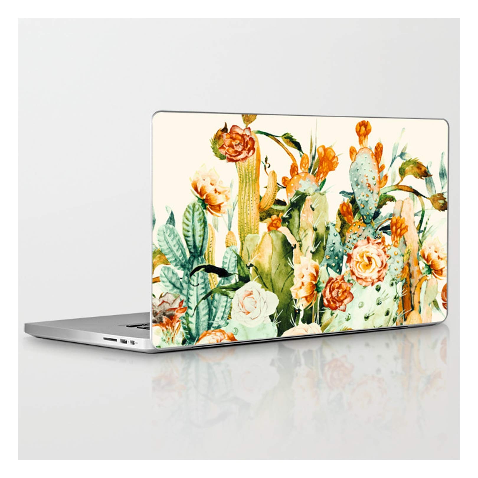 Vibrant Succulent Flowered Cactus Laptop Skin for 15