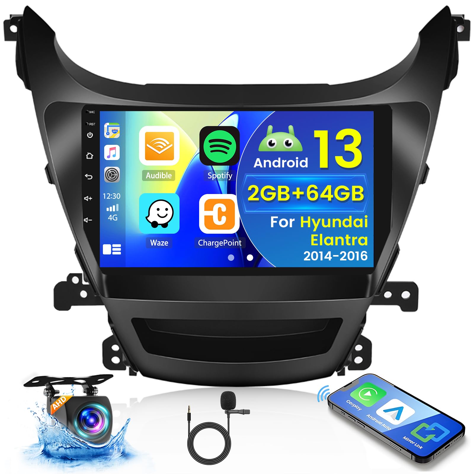 2014-2016 Hyundai Elantra Android Car Stereo with Wireless CarPlay & Android Auto - 9