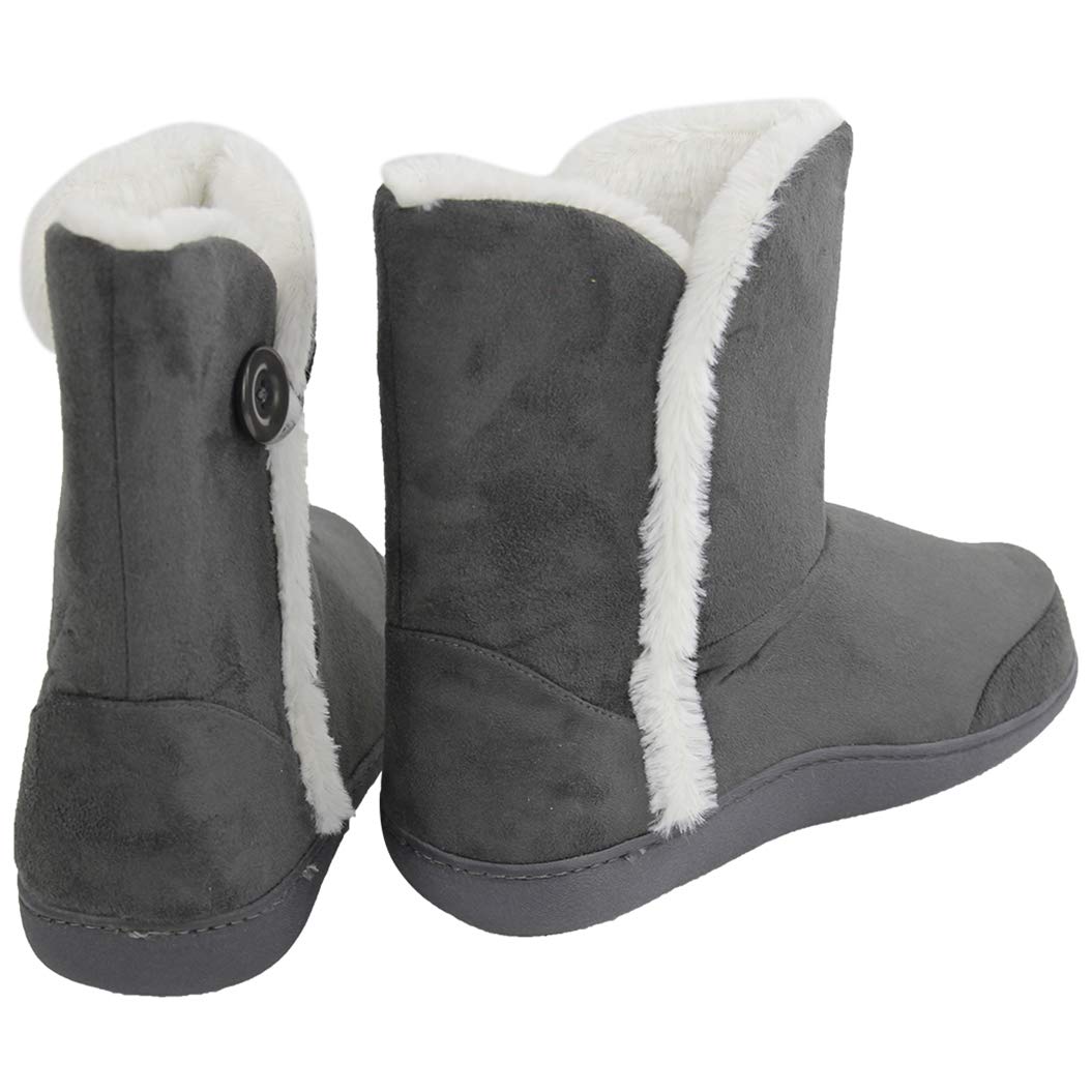 Women's Winter Warm Memory Foam House Slippers Boots - Indoor/Outdoor Cozy Non-Slip Footwear for Home, Office & Travel