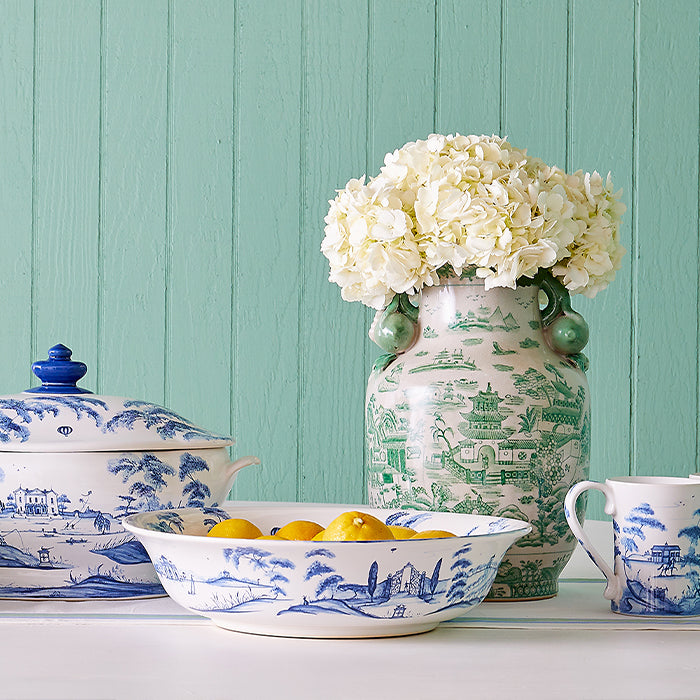 Delft Blue Ceramic Tureen - Dutch Country Estate Style Serving Bowl for Soup, Stew & Pasta - Perfect for Elegant Dining & Holiday Entertaining
