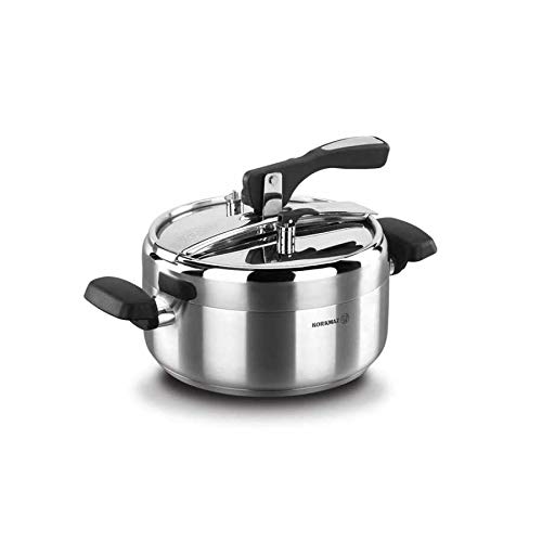 Korkmaz Turbo 5 Quart Stainless Steel Pressure Cooker - Induction Compatible Stovetop Cookware for Slow Cooking, Rice, Steaming, Sautéing & Yogurt Making | Perfect for Home Chefs & Meal Prep