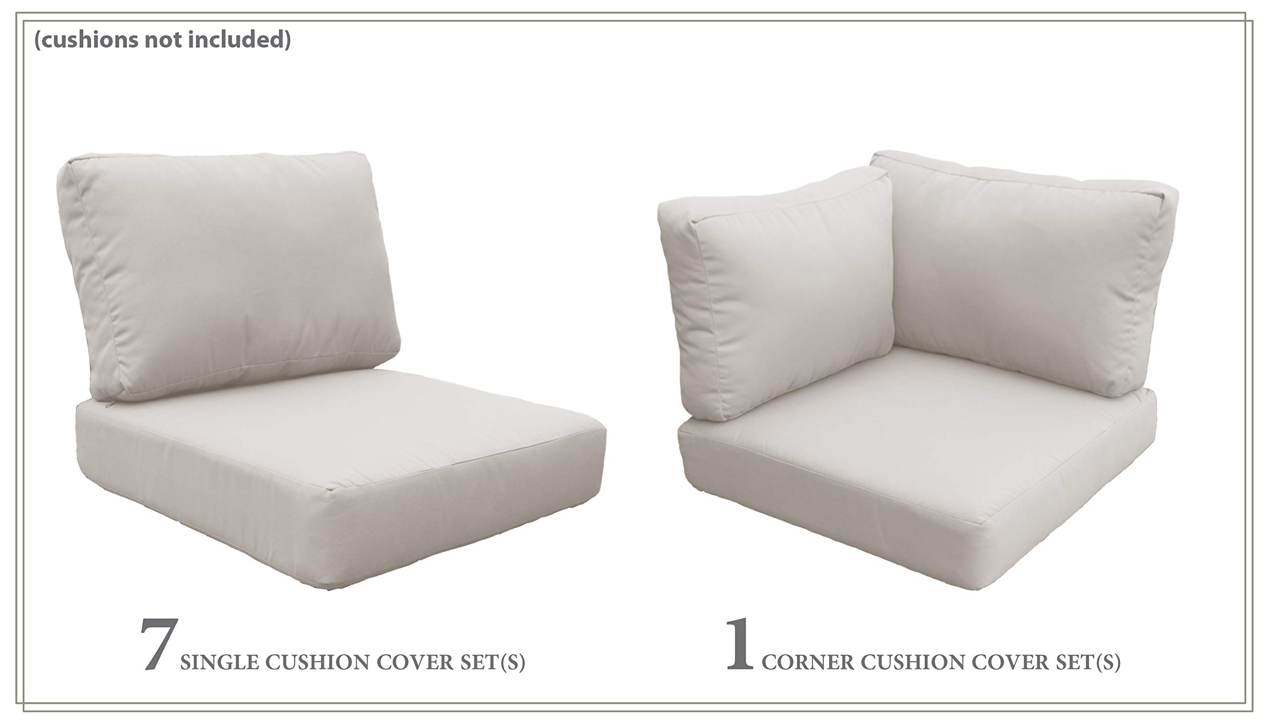 TK Classics Beige FAIRMONT-11d Sofa Cover Set - Premium Stretchable Slipcover for Sectional Couches (Cushions Not Included) | Perfect for Home Decor, Pet Protection & Furniture Makeover