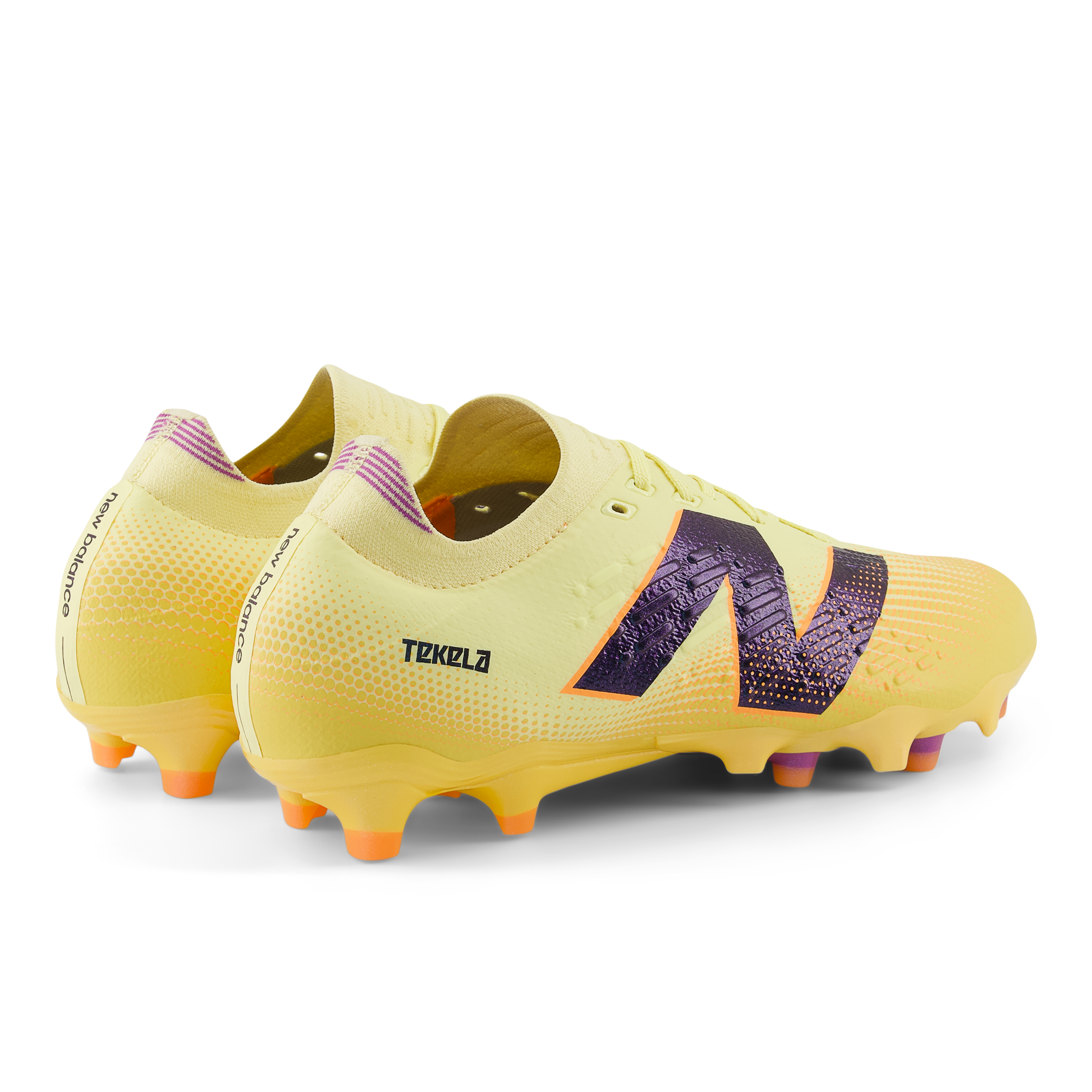 New Balance Tekela Pro Low Laced V4+ FG Soccer Cleats for Men - Lightweight Football Boots with Enhanced Grip (Parchment/Clementine/Passion Fruit) - Perfect for Turf Matches & Training Sessions