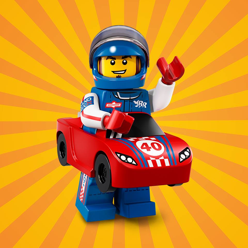 Race Car Driver Lego Minifigure Series 18 - Collectible Building Toy for Kids & Adults - Perfect for Racing Themed Displays & Lego Collections