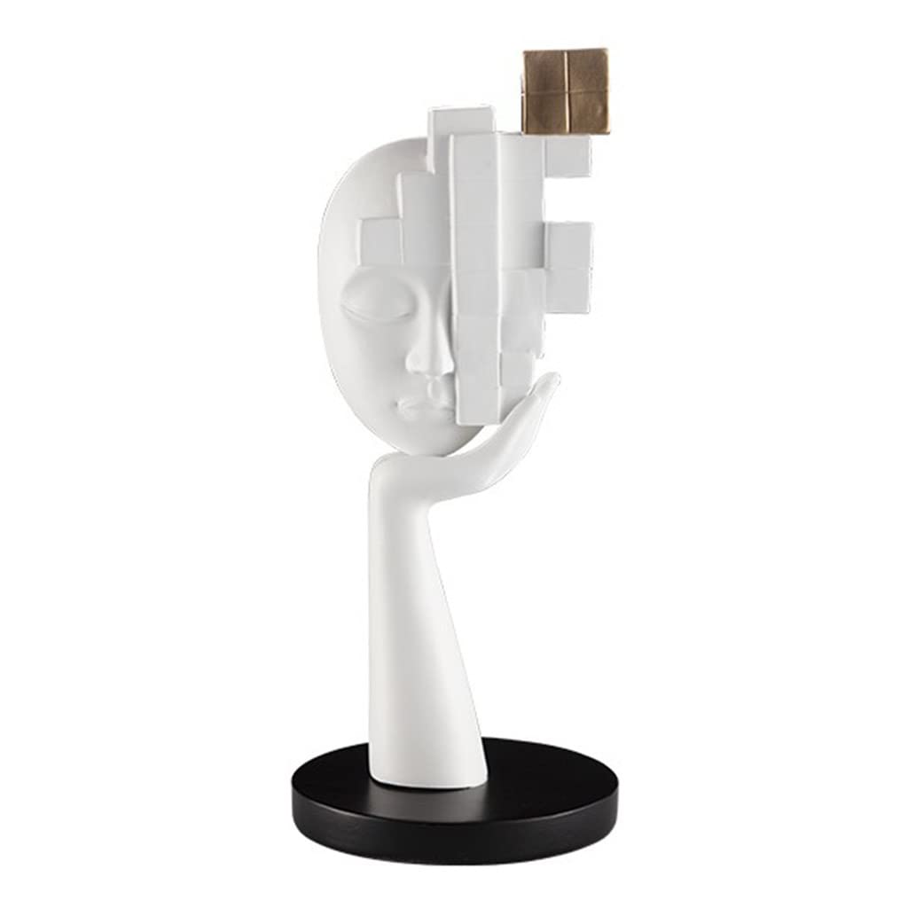 Modern Abstract Resin Sculpture - Black Desktop Decor for Office, Living Room & Bedroom | Minimalist Art Ornament for Home & Workspace Decorations