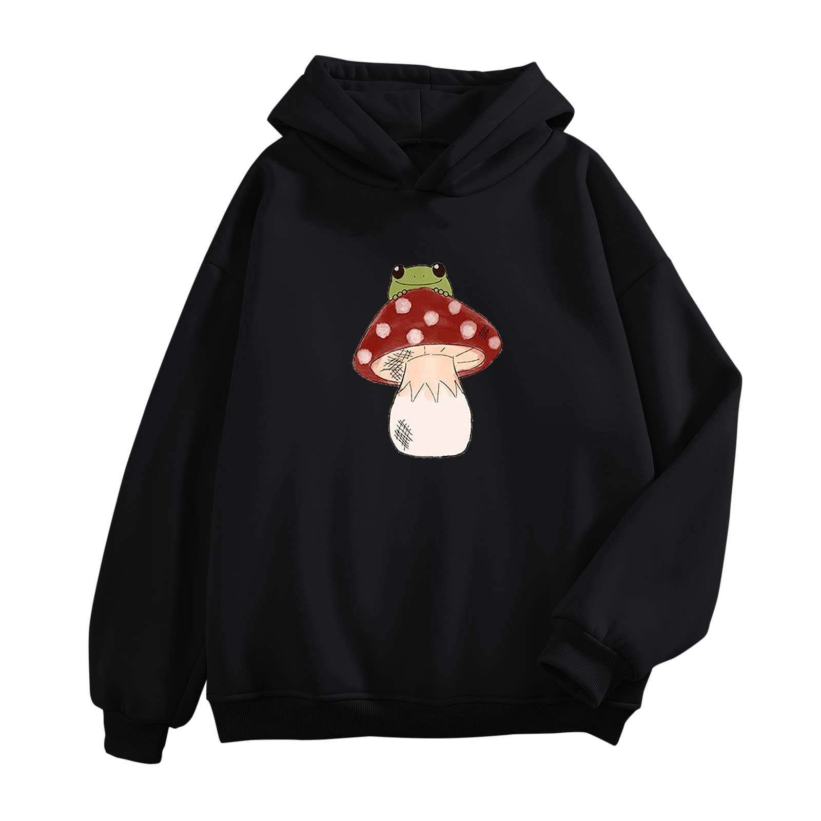 Cute Frog Print Women's Hoodie - Long Sleeve Pullover Sweatshirt | Soft Casual Thin Womens Hoodies | Perfect for Outdoor Activities, Lounge Wear & Street Fashion