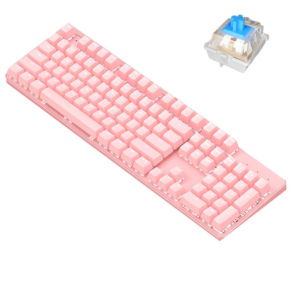 ARCH Retro Wired Gaming Keyboard - All-Metal Mechanical USB Keyboard for PC/MAC/Desktop Gamers (Pink) | Perfect for Esports, Streaming & Retro Gaming Setup