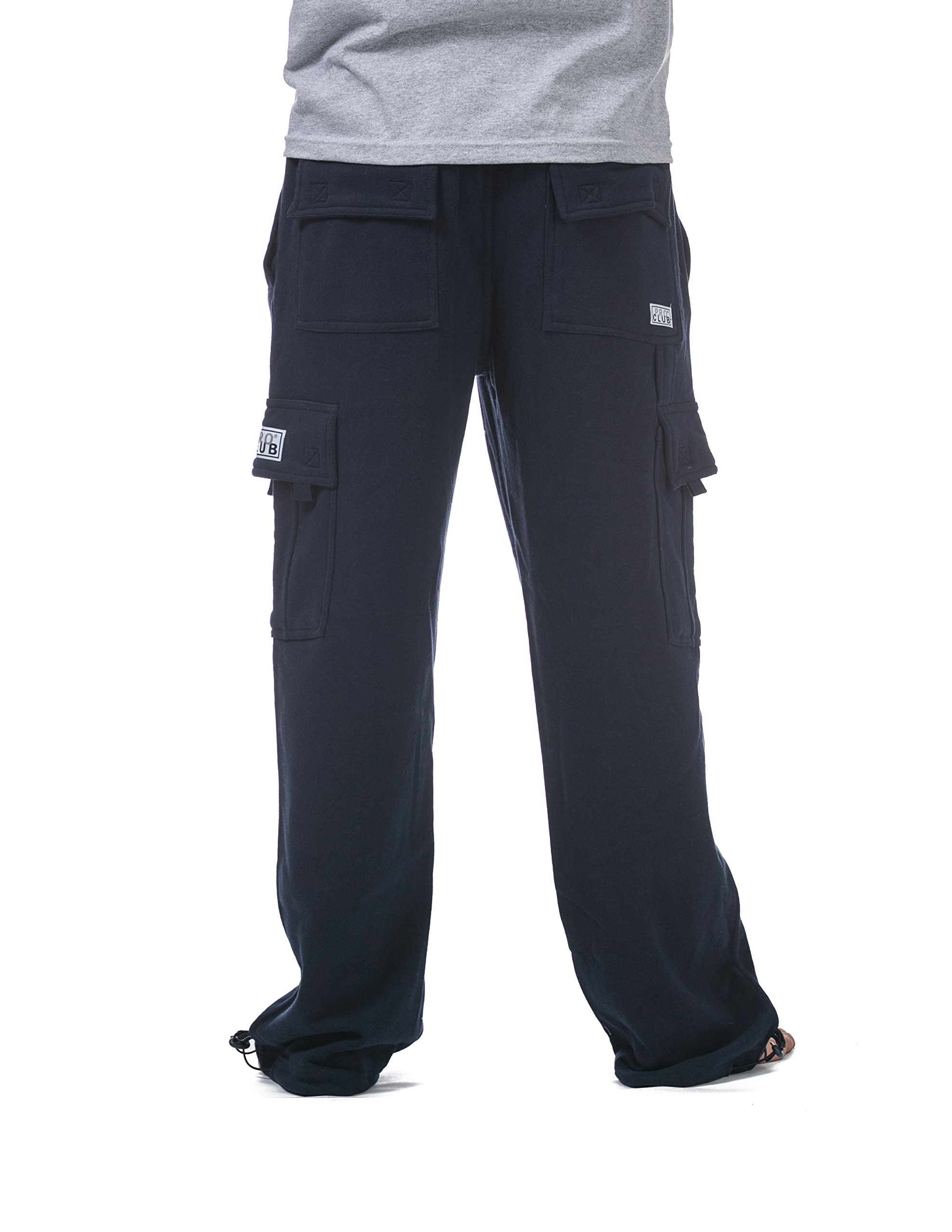 Pro Club Men's Heavyweight Fleece Cargo Pants - Warm Winter Work Pants with Multiple Pockets for Outdoor Activities, Hiking & Casual Wear