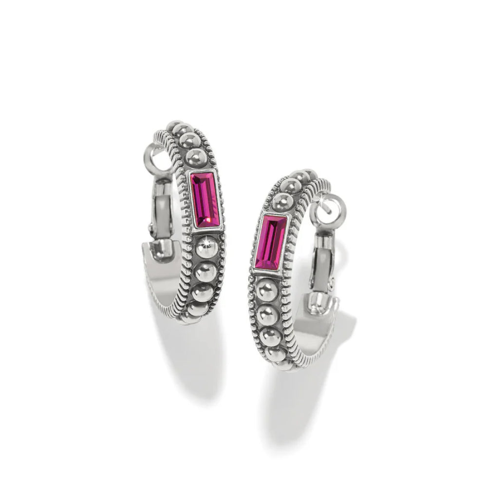 Brighton Pretty Tough Gem Hoop Earrings for Women - Sterling Silver Fashion Jewelry - Perfect for Parties, Weddings & Everyday Wear